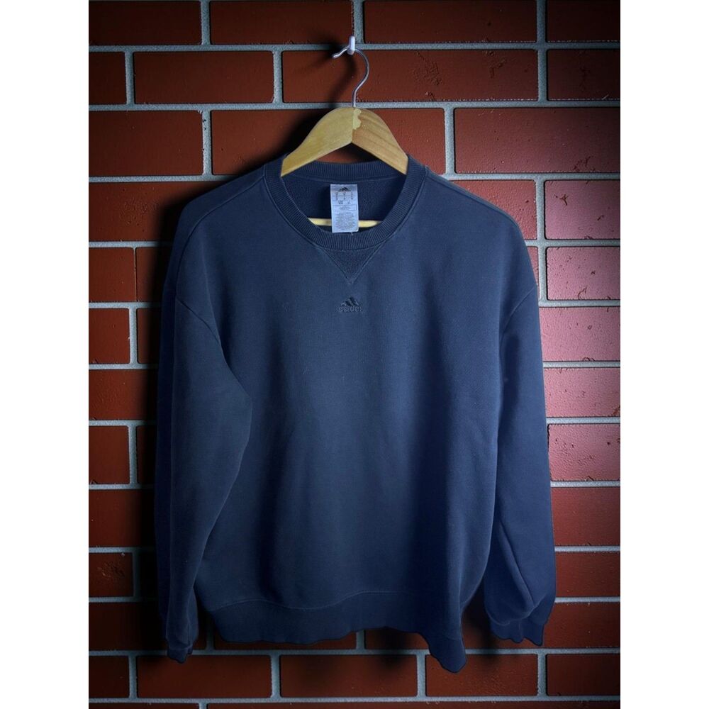 Adidas Black Minimal Logo Crewneck Sweatshirt Men's Medium